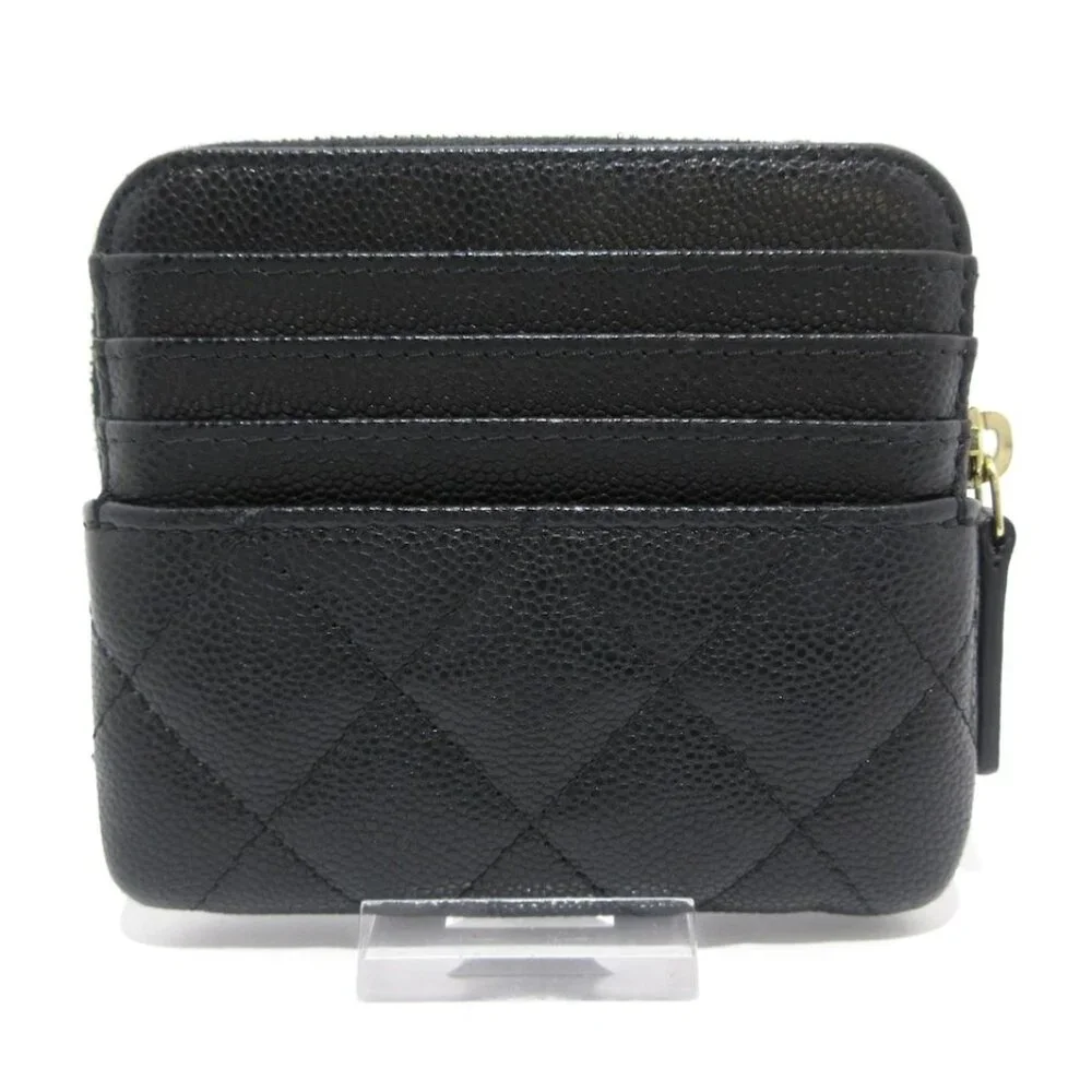 CHANEL Matelasse Black Calfskin Coin Case Gold hardware 607-051525 - Picture 2 of 7